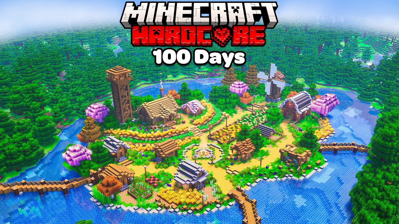 Я выжил 100 дней в лесу в режиме хардкор в Minecraft!
