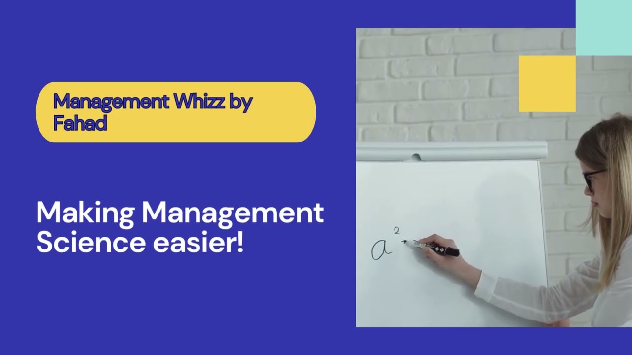 Management Whizz  making management science easier! Channel Introduction