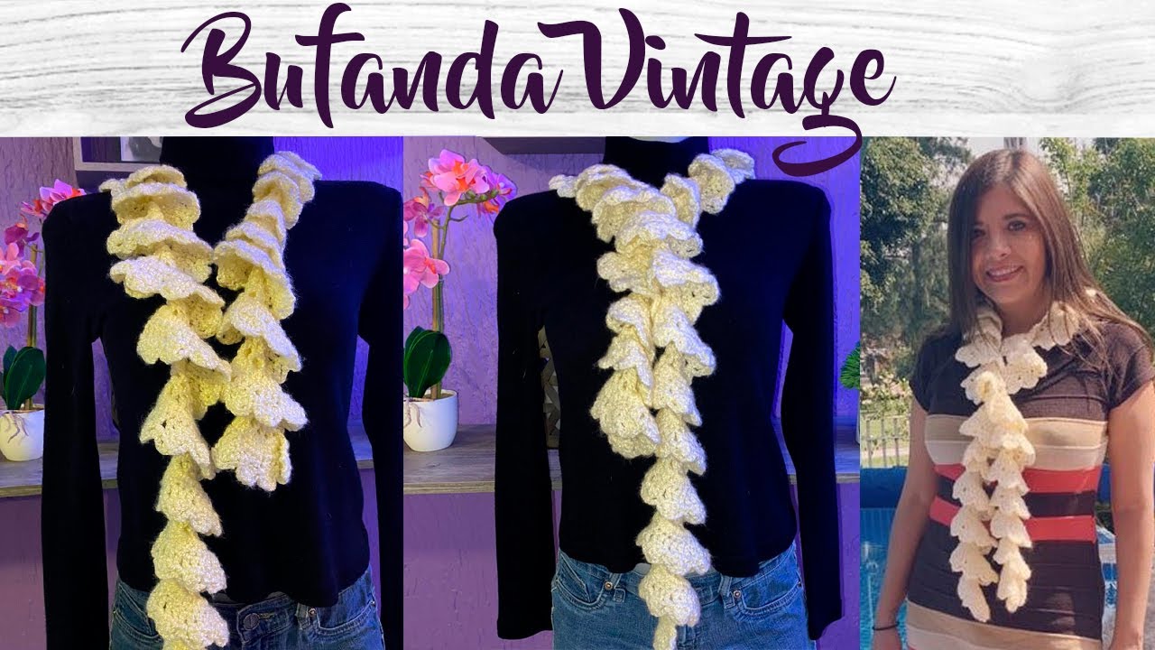 Bufanda a crochet estilo enrollado vintage / fácil para principiantes | Crocheteando Ando
