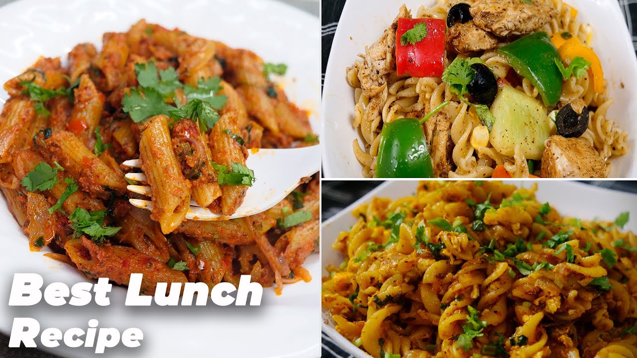 3 Healthy Lunch Recipes - Pasta With Indian Spices &  Cream Sauce