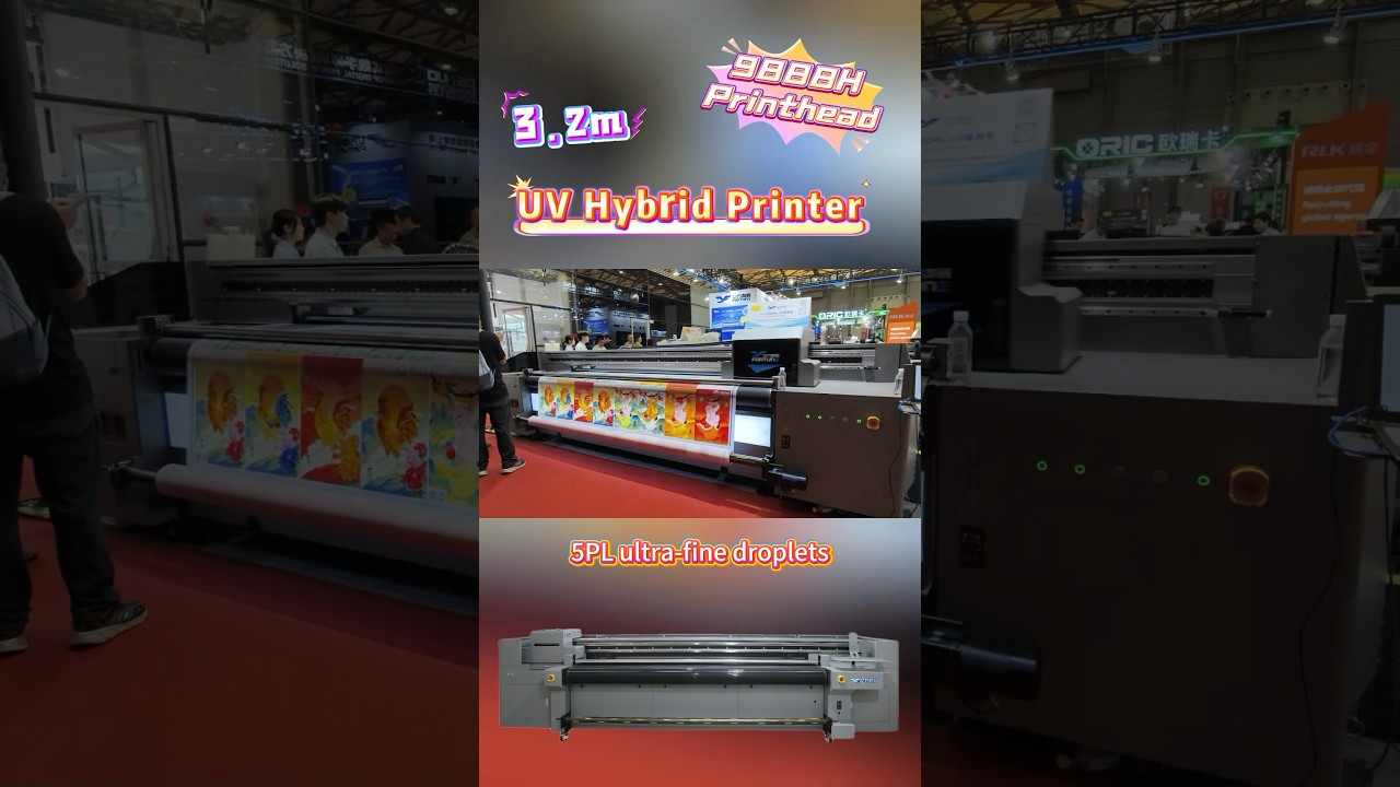 Large Format 3.2m UV Hybrid Printer | Konica 9888H | Ultra HD + High Efficiency #uvprinting