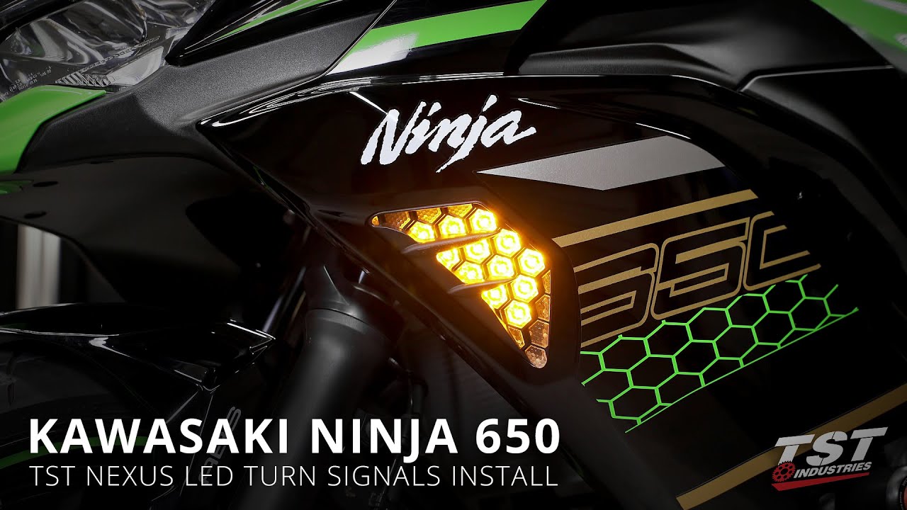 Как установить светодиодные передние указатели поворота TST Nexus на Kawasaki Ninja 650 2020+