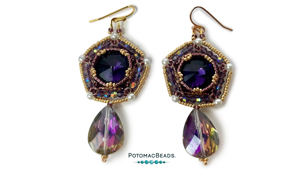 Crystal Pentagon Earrings - DIY Jewelry Making Tutorial by PotomacBeads