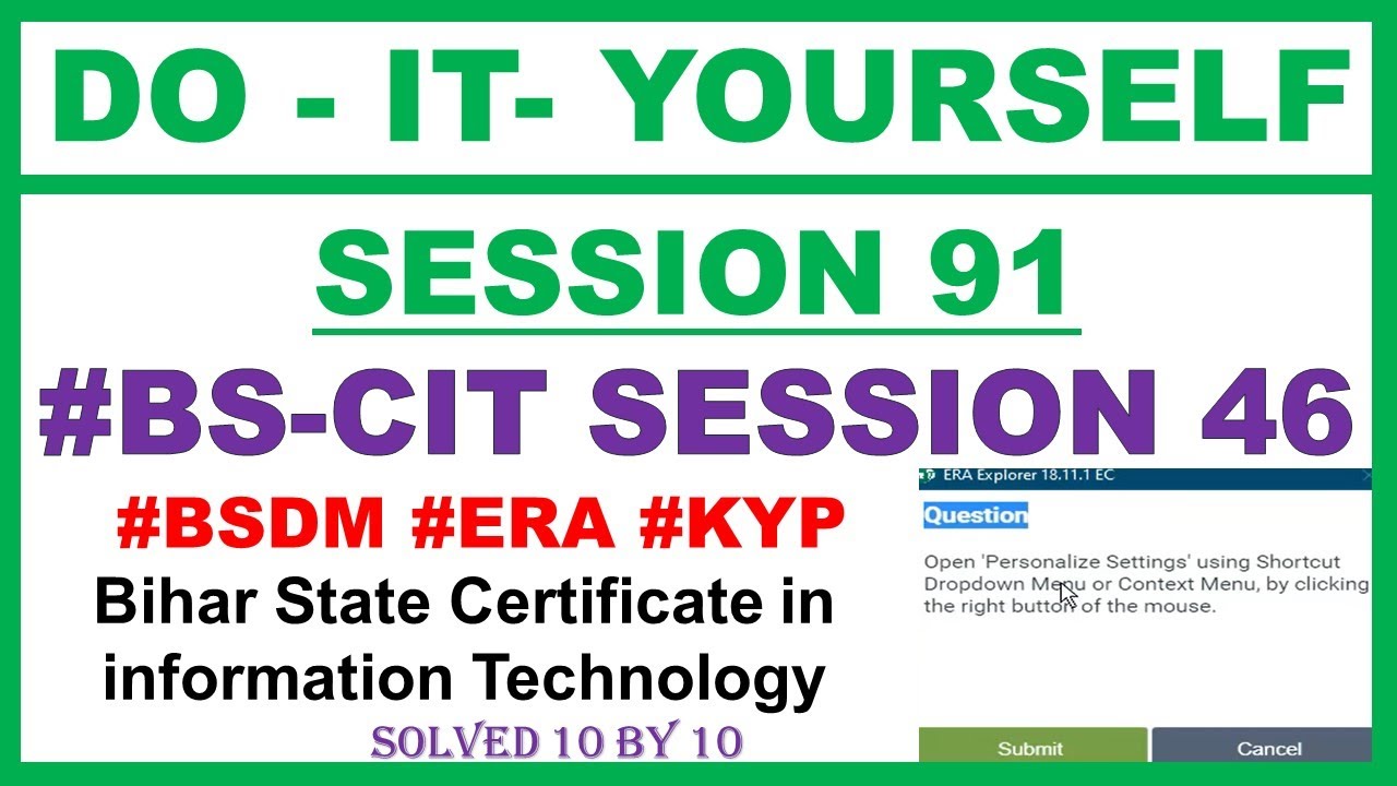 DO IT YOURSELF SESSION 91 | BS CIT SESSION 46 |  KYP BS CIT SESSION 46 Do It Yourself In Hindi