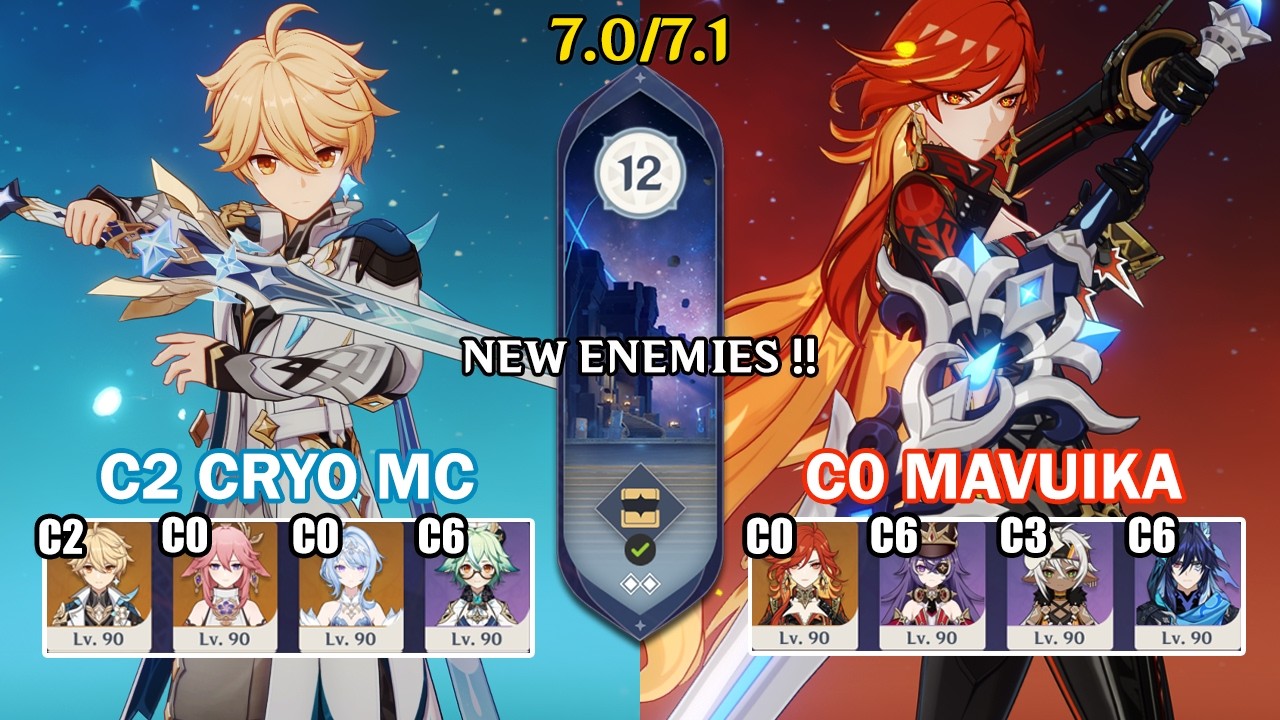 NEW Spiral Abyss 7.0/7.1 | C2 Cryo Traveler & C0 Mavuika | Genshin Impact 【原神】