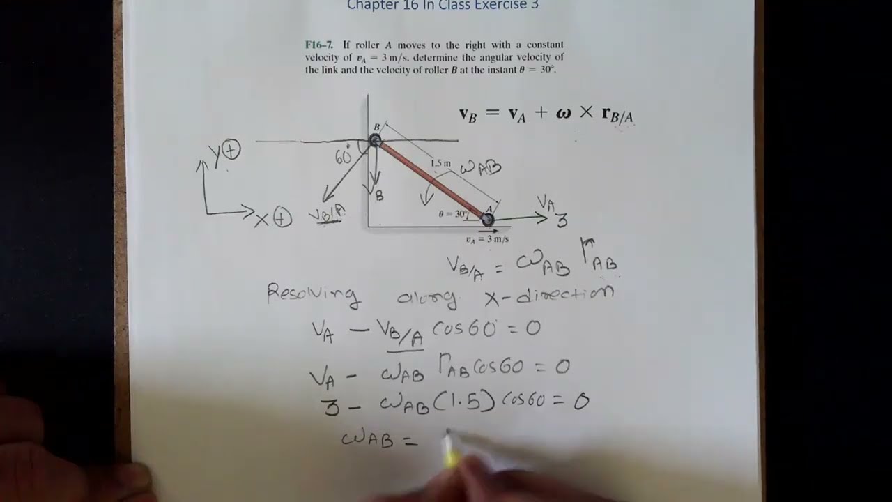 #47 Topic 16.5 Relative motion analysis Velocity, exercise 3