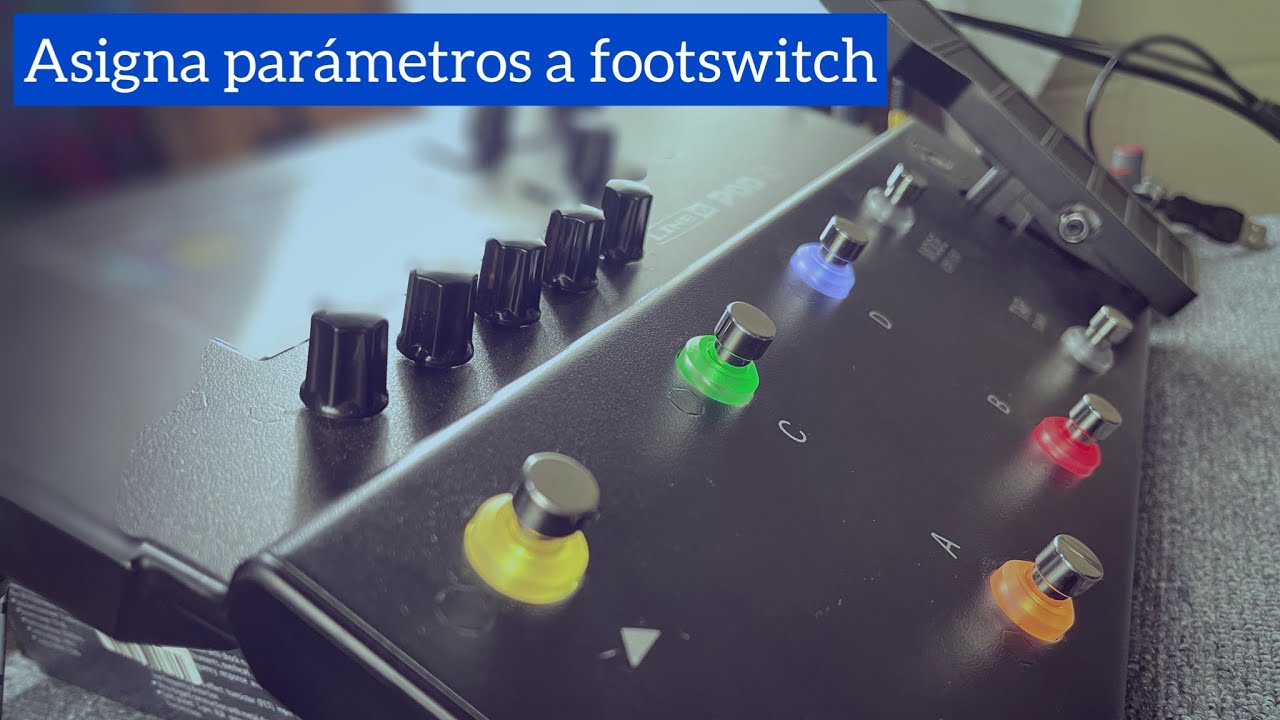 Asigna parámetros a los Footswitch, y cambio de color, Modo Pedalera Line 6 pod go