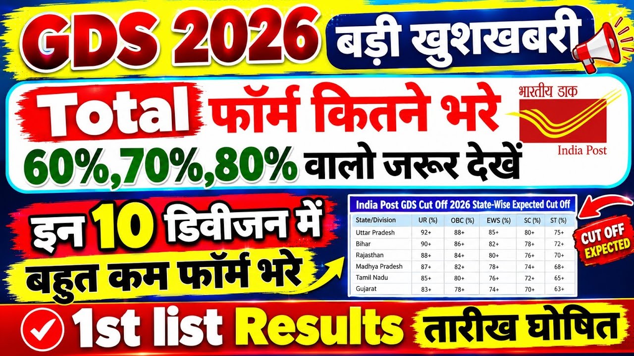 GDS 2026 बड़ी खुशखबरी | Total कितने फार्म भरे | 50%,50%,70% वाले ज़रूर देखें | By Sonu Sir 