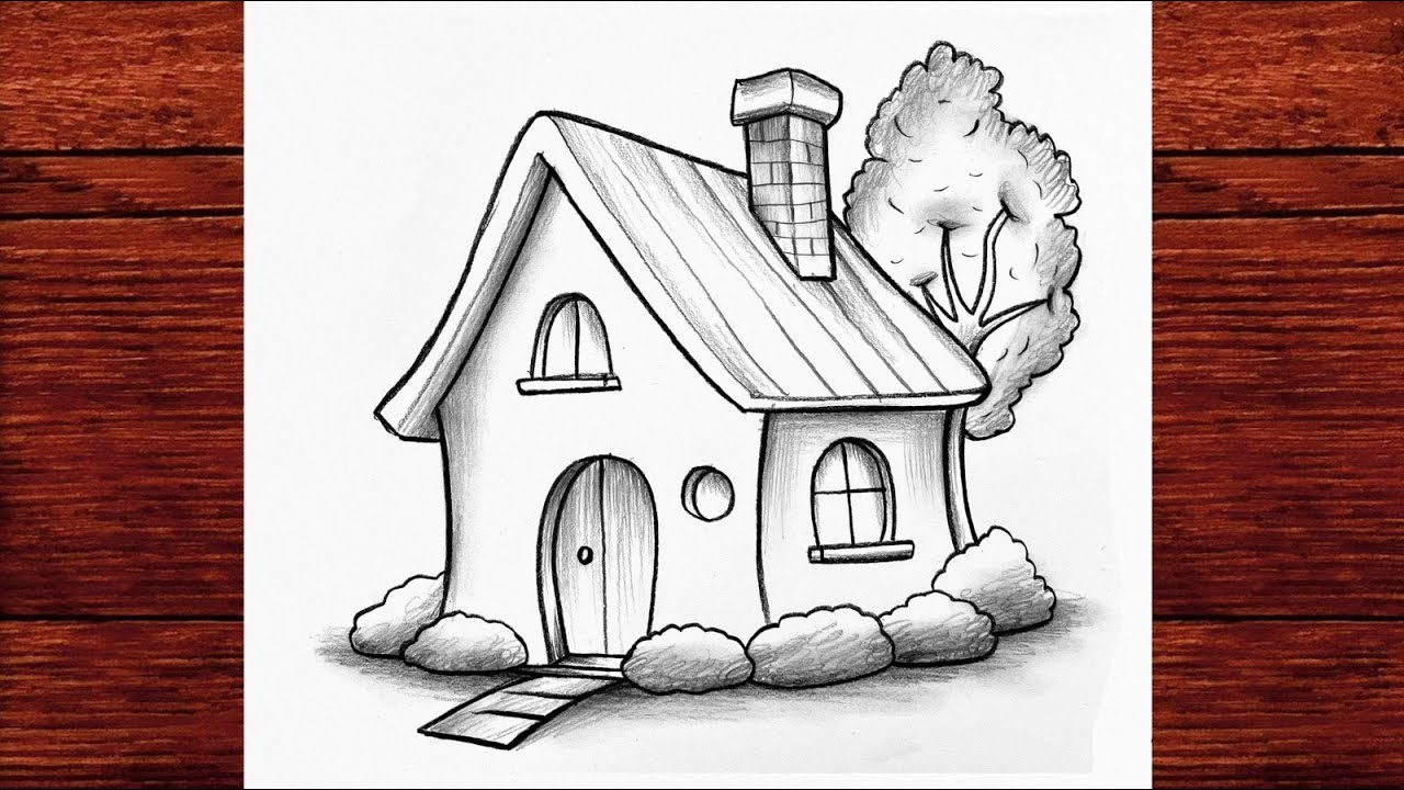 Easy House Drawing | Step by Step Simple Pencil Sketch Tutorial