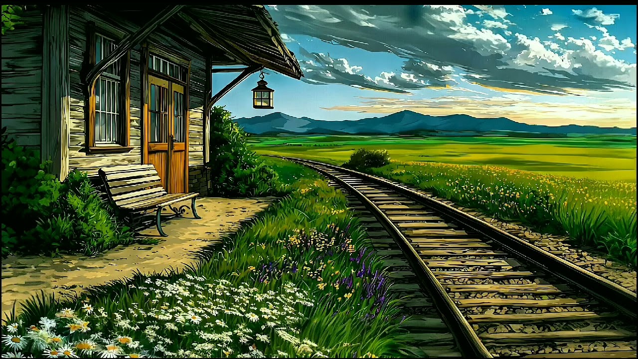 Train Tracks In The Countryside Tv Wallpaper Background Screensaver Homedecor