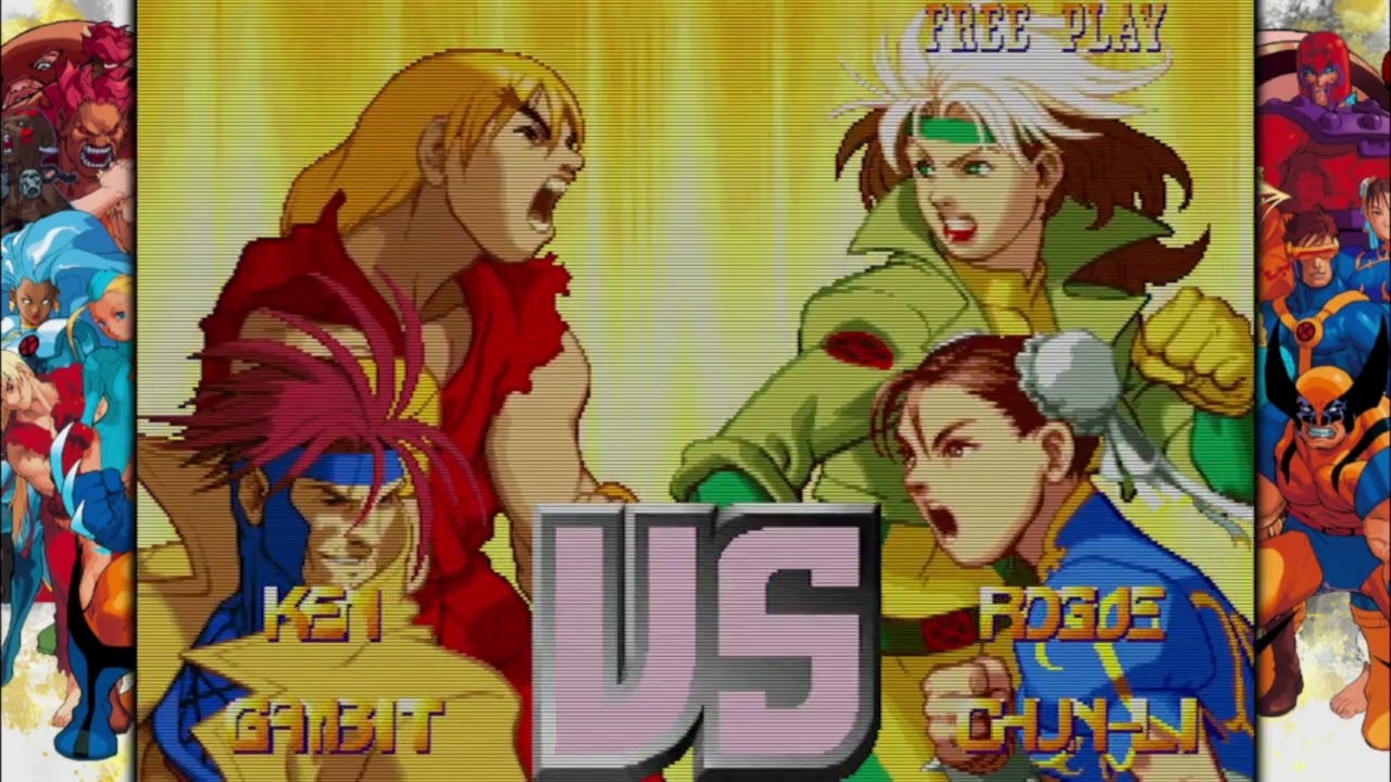 X Men vs  Street Fighter KenGambit Gambit Ending Arcade
