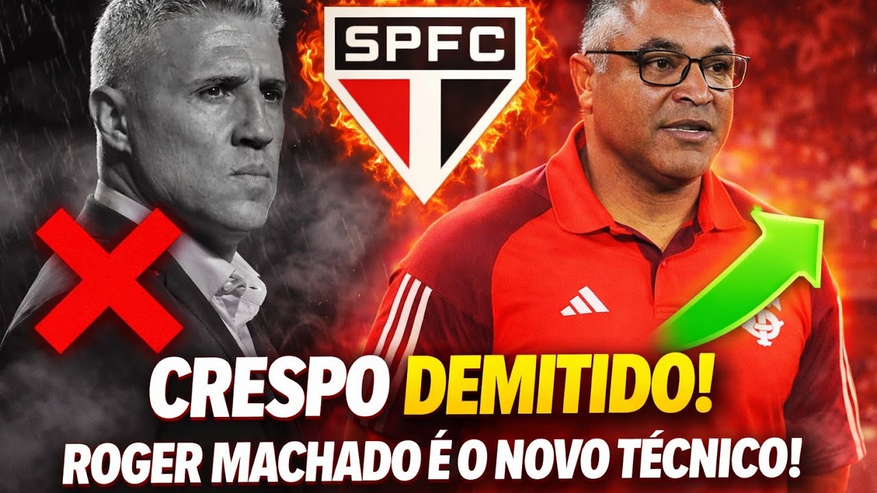 TROCA (ABSURDA) DE TREINADOR NO SÃO PAULO: SAI HERNAN CRESPO CHEGA ROGER MACHADO