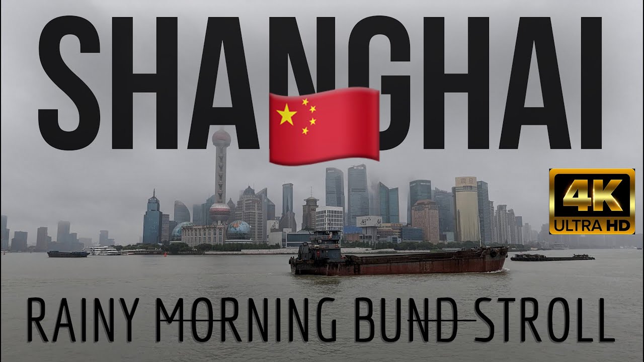 🇨🇳  Shanghai, China - Pleasant Rainy Morning at the Bund, Peace Hotel, and Nanjing Road