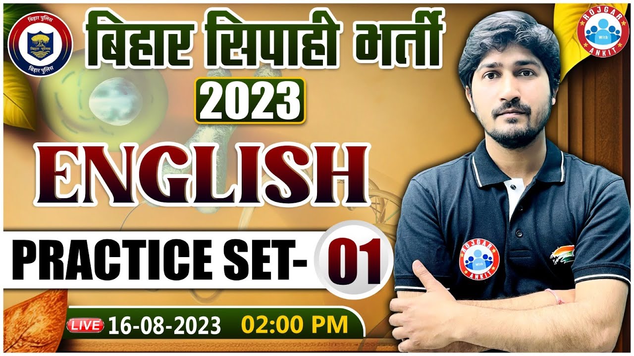 Bihar Police 2023, English Practice Set #01, Bihar Previous Year Questions, English By Vipin Sir
