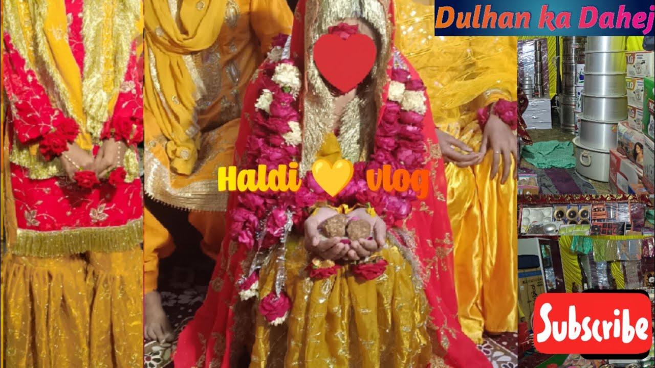 Aaj Main apni friend ki bahan ki haldi mein gai  || Dulhan ka dahej dekh ne gai || haldi vlog 💛