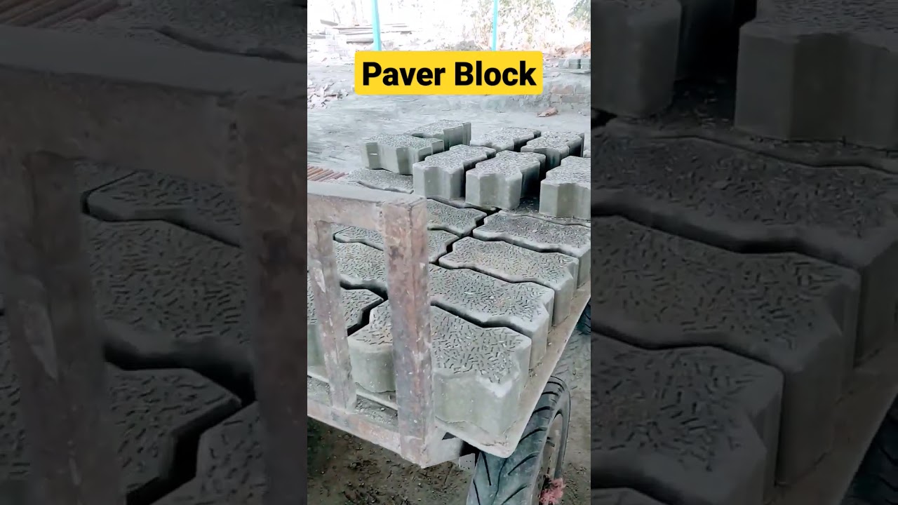 Paver Block Stacking Interlocking block curing Zigzag block