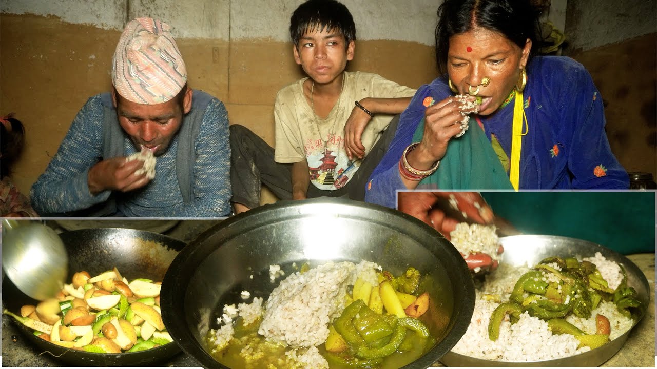 no need money for happy family , only need love || dharme brother enjoying rice with his family  ||
