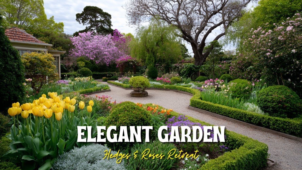 Elegant Garden Style: Evergreen Hedges & Roses for a Timeless Outdoor Retreat