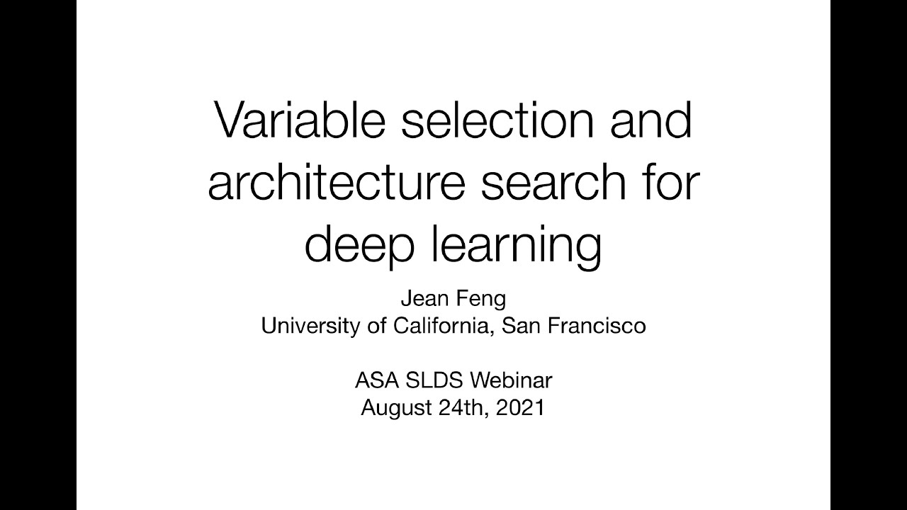 Jean Feng: Variable selection and architecture search for neural networks