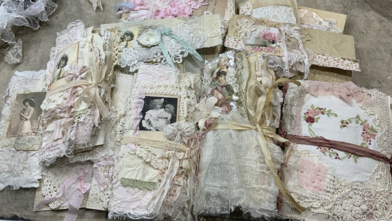 Shabby Chic Junk Journals, Ephemera packs with vintage lace and grungy style - Etsy restock