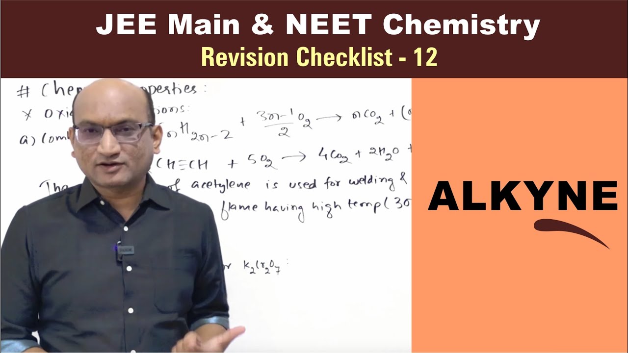 Hydrocarbons - Alkynes | Revision Checklist 12 for JEE & NEET Chemistry