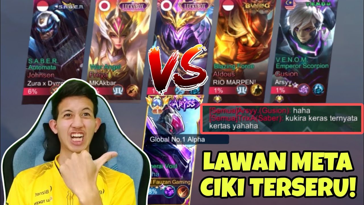 PANAS!! ALPHA FAUZAN 1 VS 5 LAWAN META CIKI! MODE SERIUS BOY!
