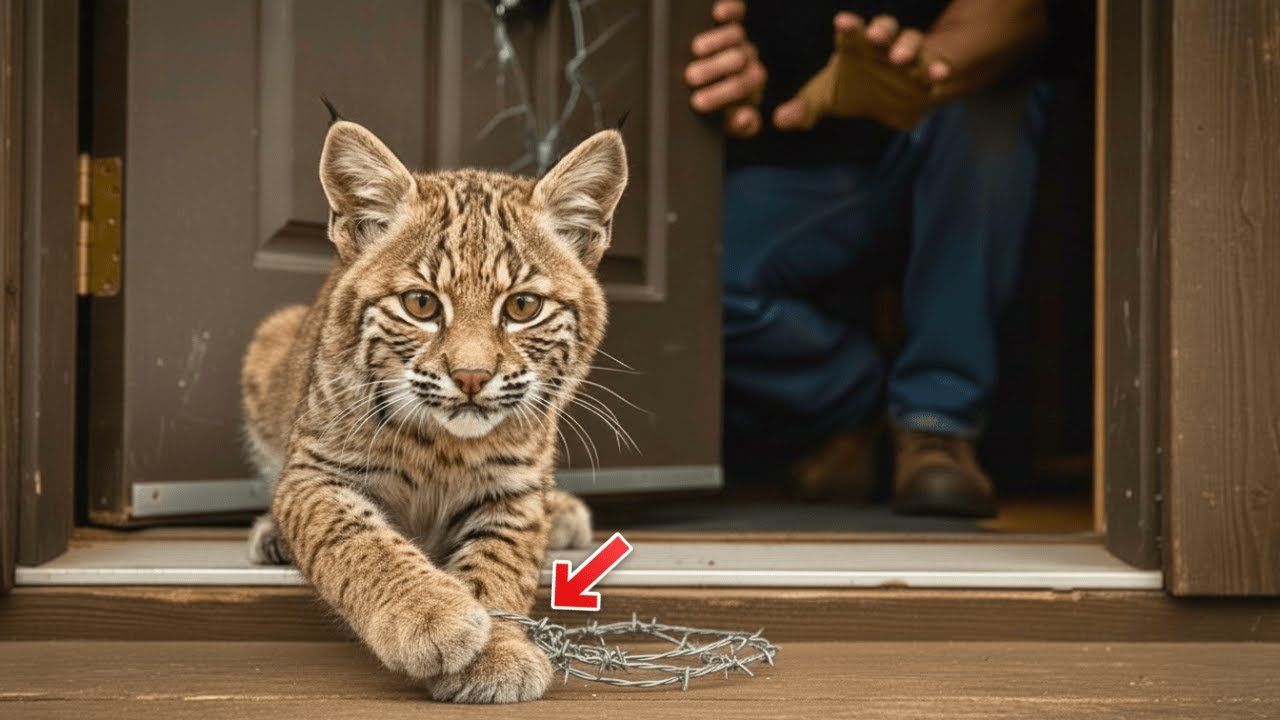 A Bobcat Cub Waited at Our Door—The Thing on Its Leg Made Me Stop