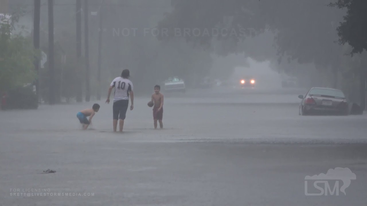 9-19-2019 Galveston, Tx almost entire city is underwater, homes, cars, cemetery flooded