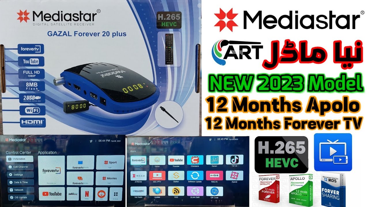 Mediastar Gazal Forever 20 Plus New latest Model 2023 H.265 GM Screen Full Review | ART Satellite