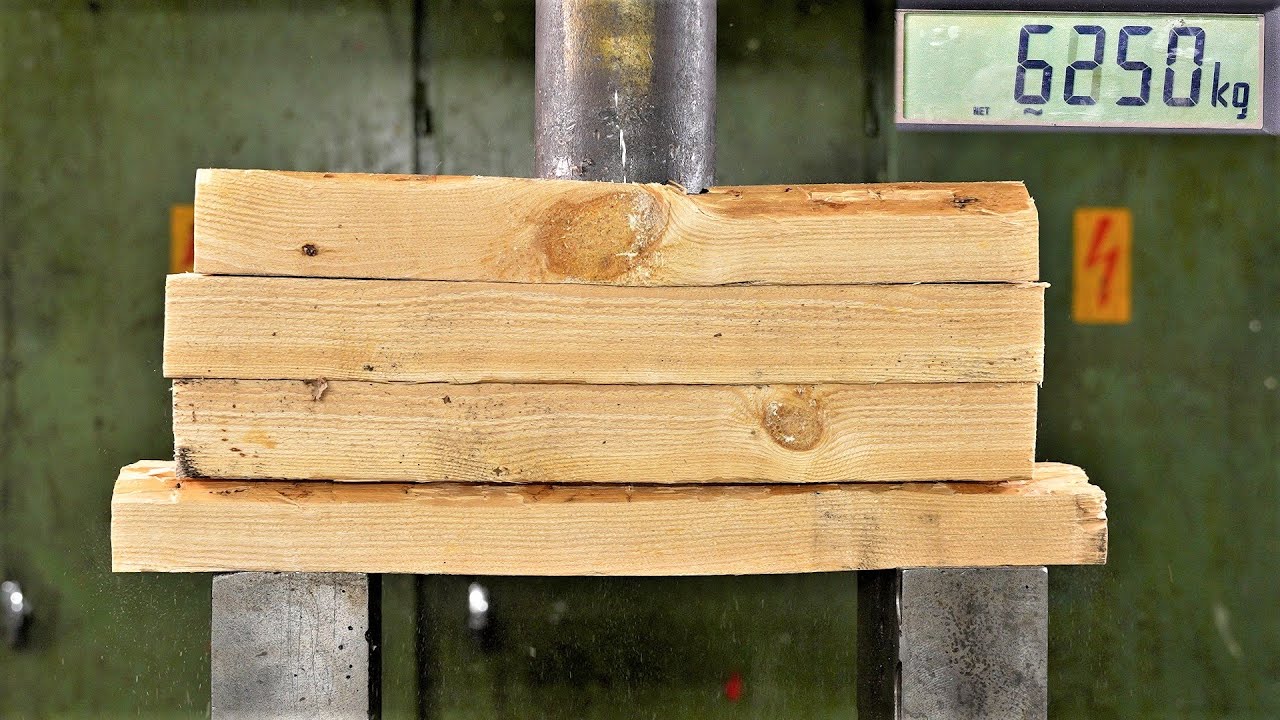 Насколько прочна древесина? Испытание гидравлическим прессом!