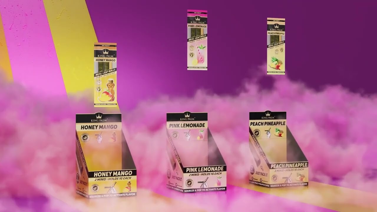 KING PALM | Pink Lemonade + Honey Mango + Peach Pineapple - Palm Leaf Blunt Wraps