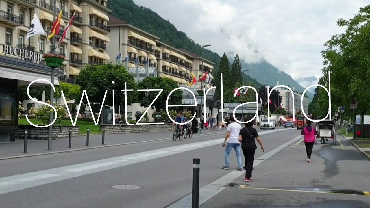 (1011) وسط البلد في سويسرا انترلاكن Switzerland Inerlakin Downtown