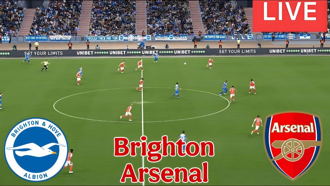 🔴 LIVE : BRIGHTON & HOVE ALBION F.C. VS ARSENAL F.C. PREMIER LEAGUE VIDEOGAME EFOOTBALL SIMULATION