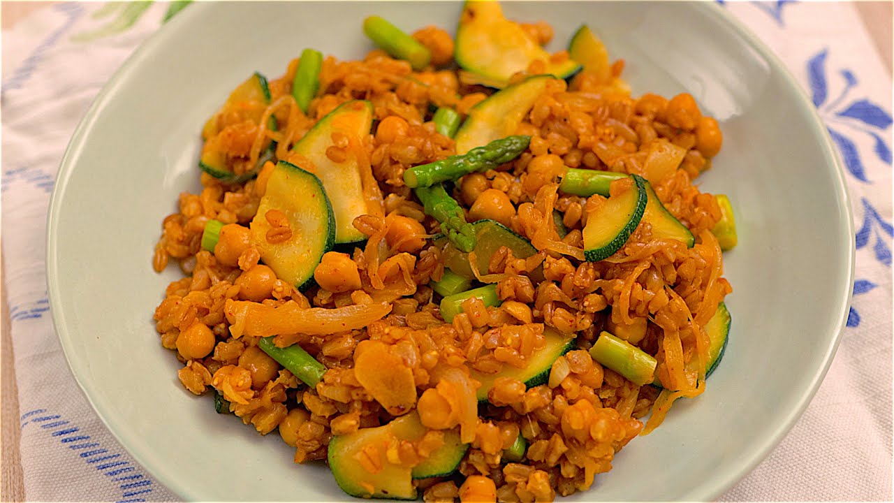 지중해식 파로 볶음 한 그릇🌿 저속노화에 좋은 곡물, 엄청 촉촉해요