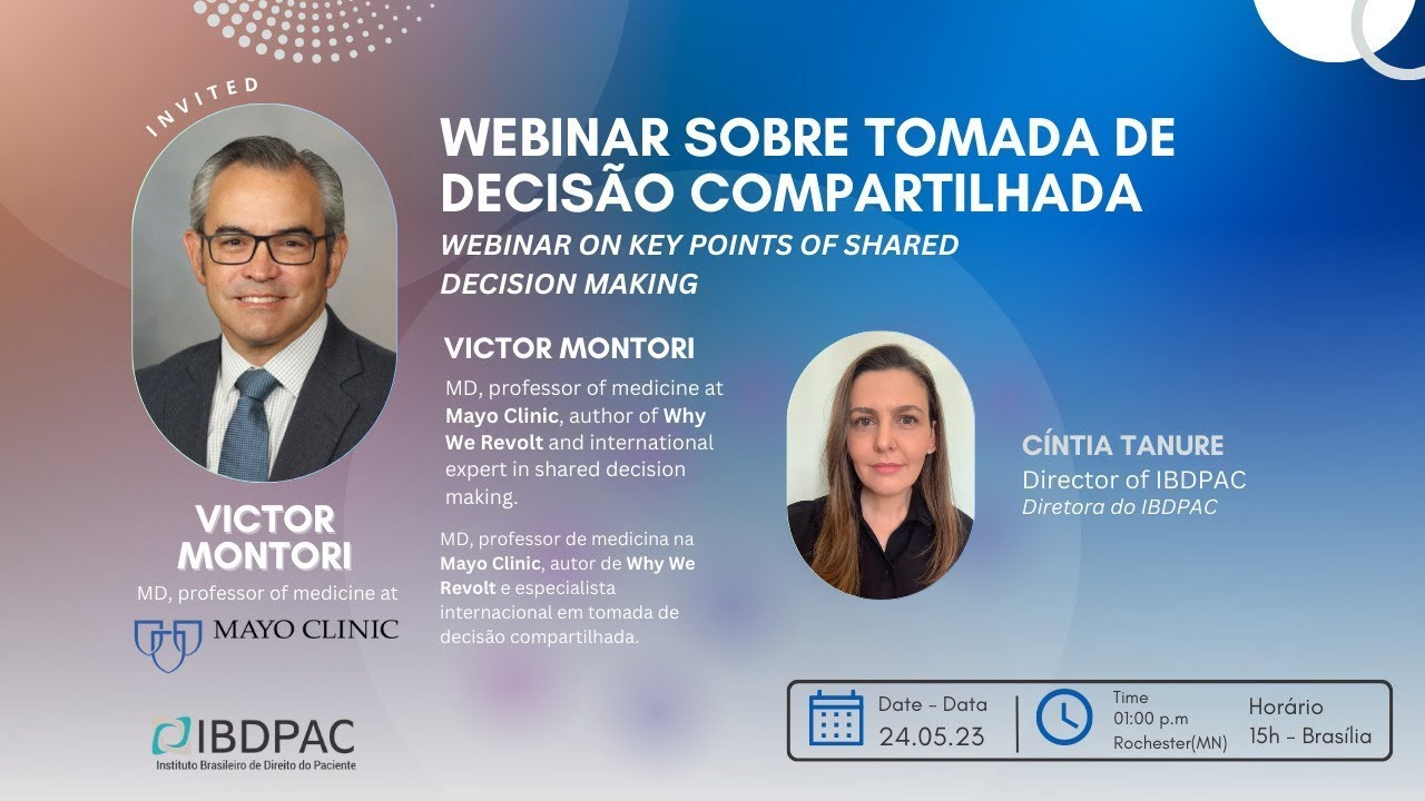 Webinar sobre Tomada de Decisão Compartilhada