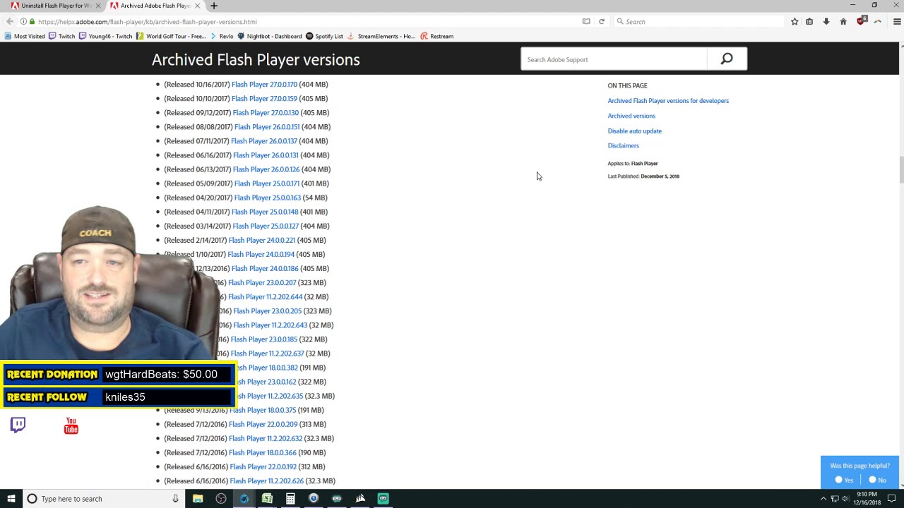 INSTALLING ARCHIVED FLASH VERSIONS