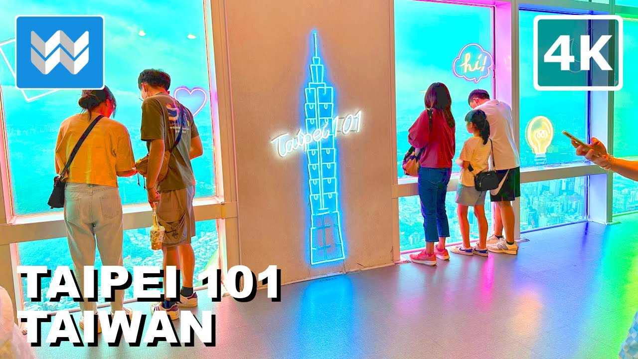 [4K] Inside 台北 Taipei 101 Observatory & Mass Damper Ball in Taiwan 🇹🇼 Walking Tour Vlog & Guide