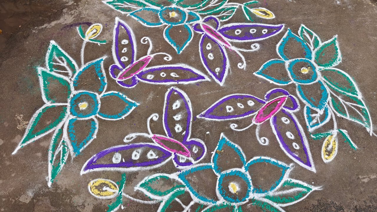 О Бабочка 🦋#trending #rangoli #margazhirangolikolam #viral #muggulu #art