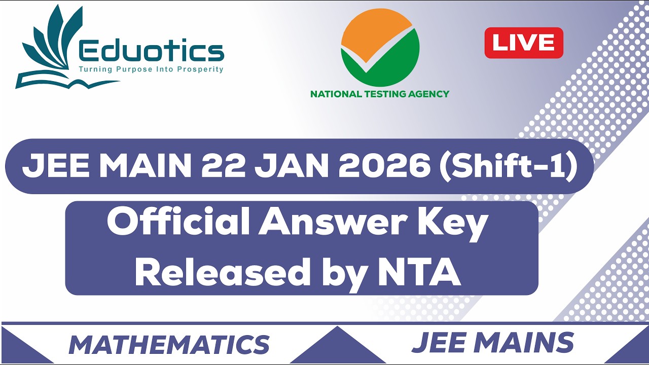 JEE Mains 2026 Shift-1(22 Jan 2026) | Official Answer Key  by NTA | Mathematics | By Priyanka Ma'am