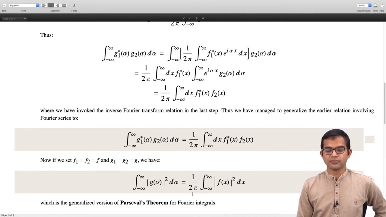 Parseval's theorem for Fourier series #swayamprabha