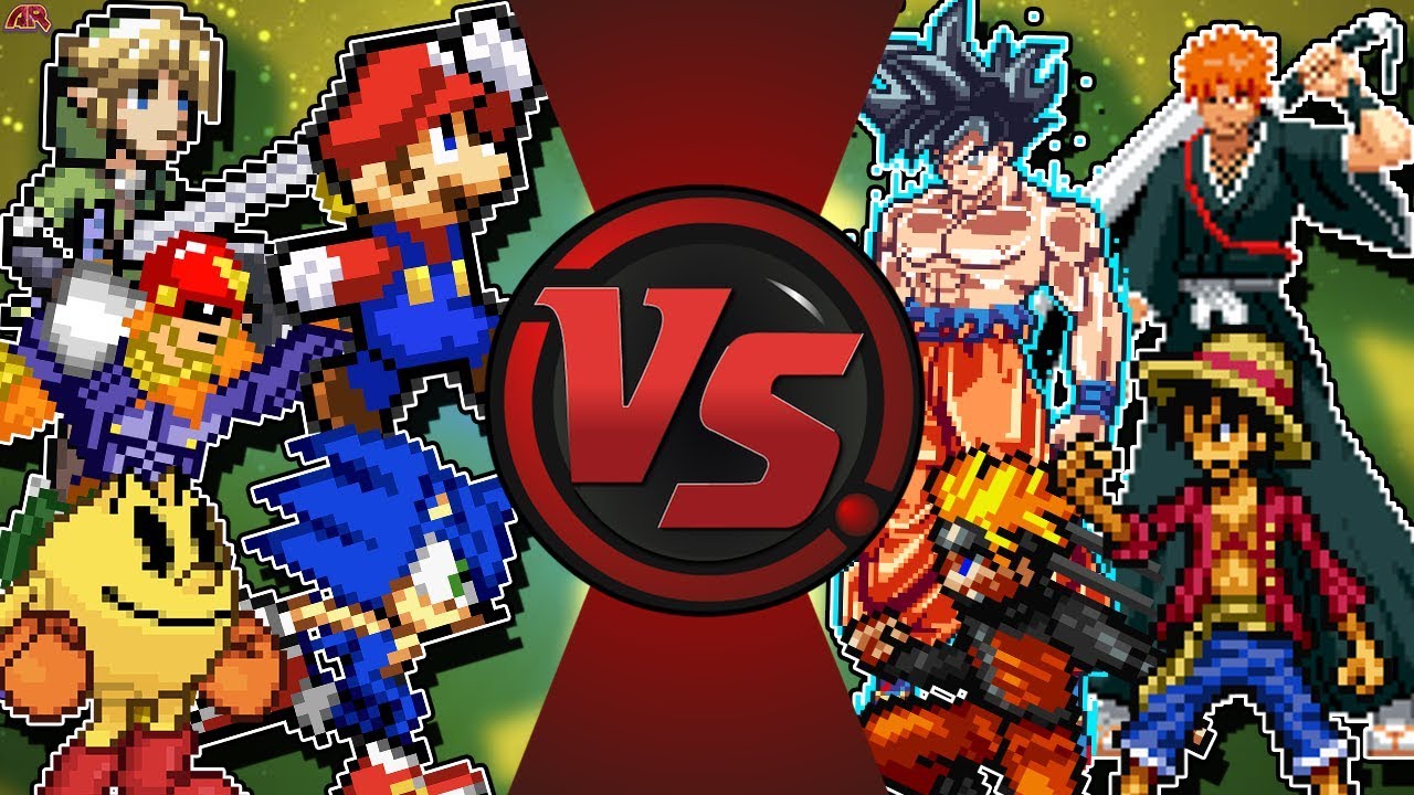 SUPER SMASH BROS ULTIMATE vs JUMP FORCE (Link, Mario, Sonic vs Goku, Naruto, Luffy & More) Animation