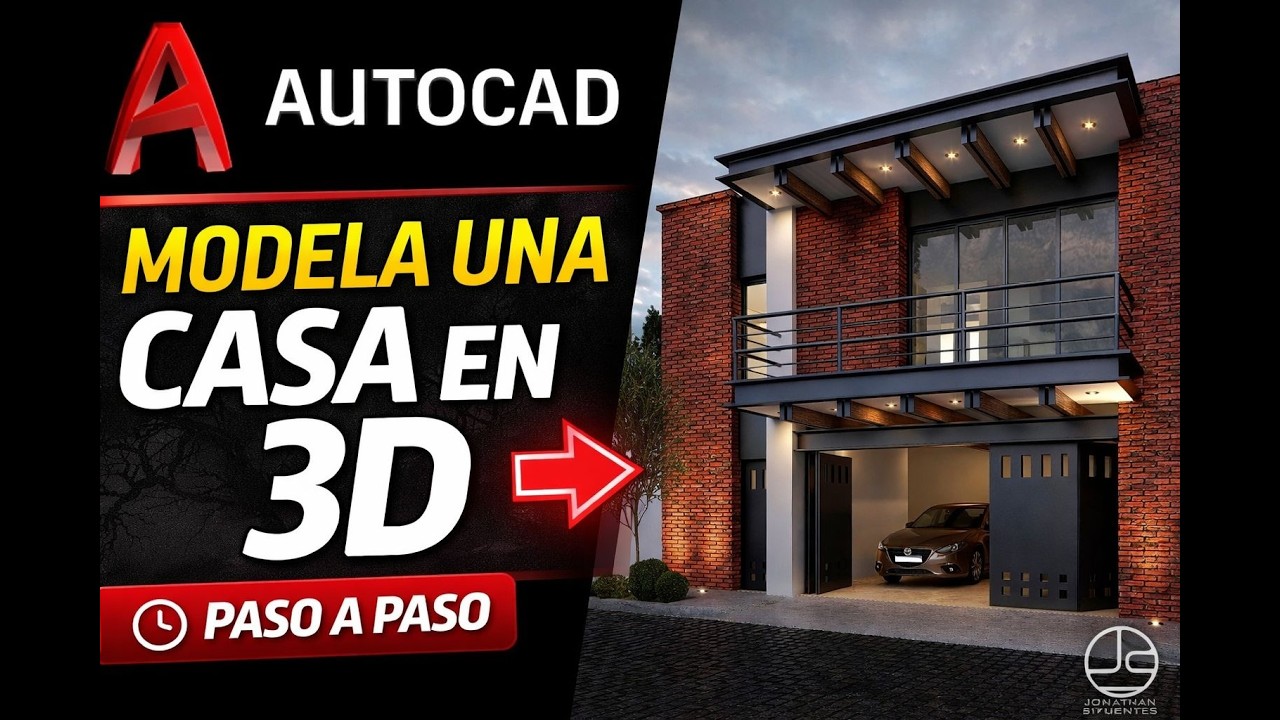 2/7 TUTORIAL AUTOCAD 3D- CASA 3D DOS NIVELES, MODELADO Y RENDER.