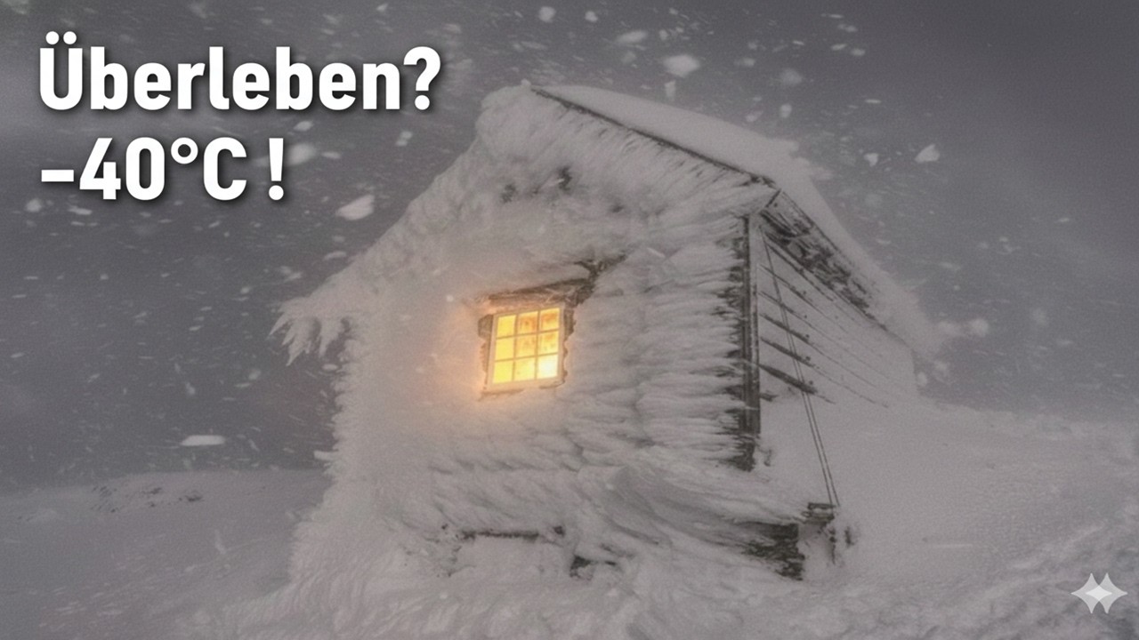 Überleben im Tiefschnee: -42°C Blizzard in der einsamen Blockhütte | Off-Grid Winter-Extrem