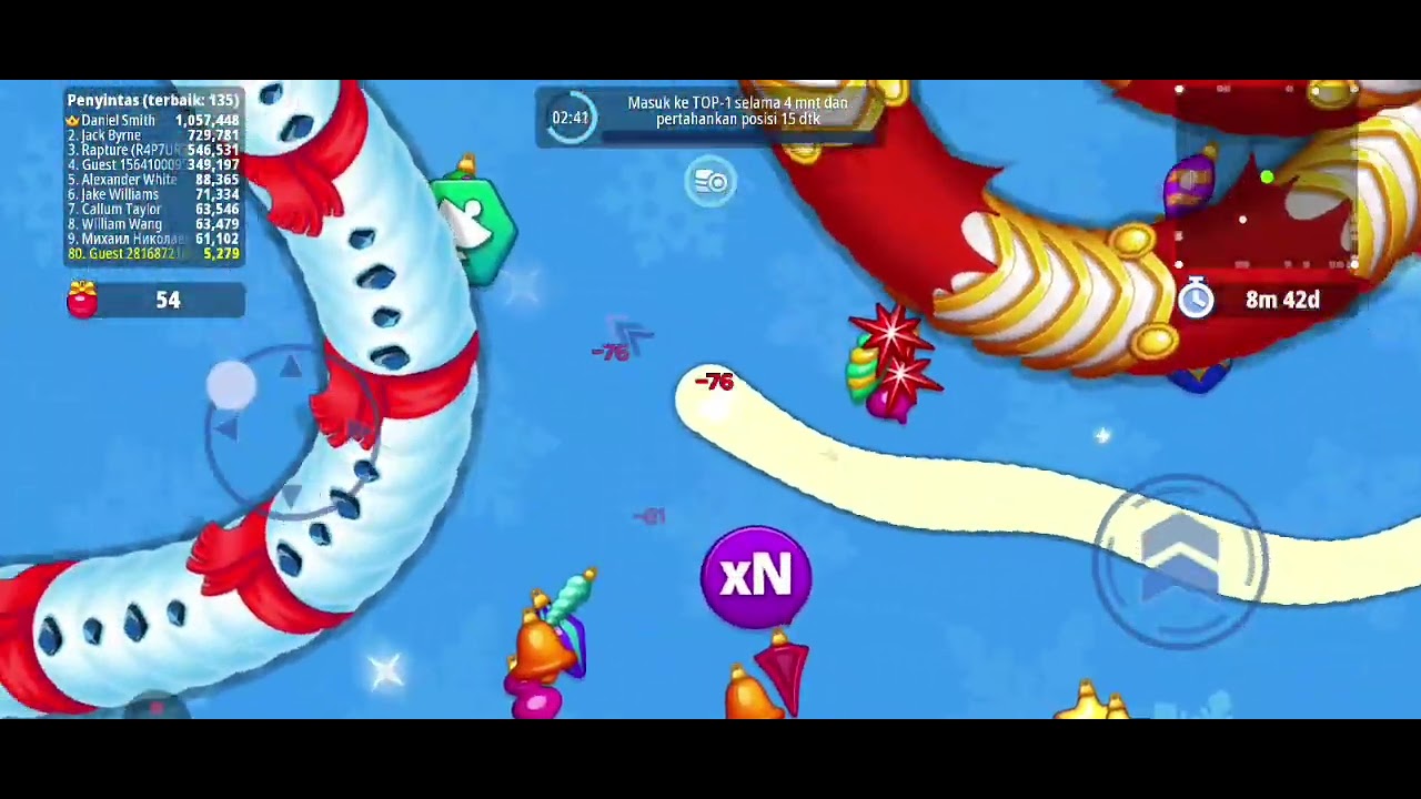 Strategi Cacing Hijau Menguasai Arena Salju - Worms hunt .io