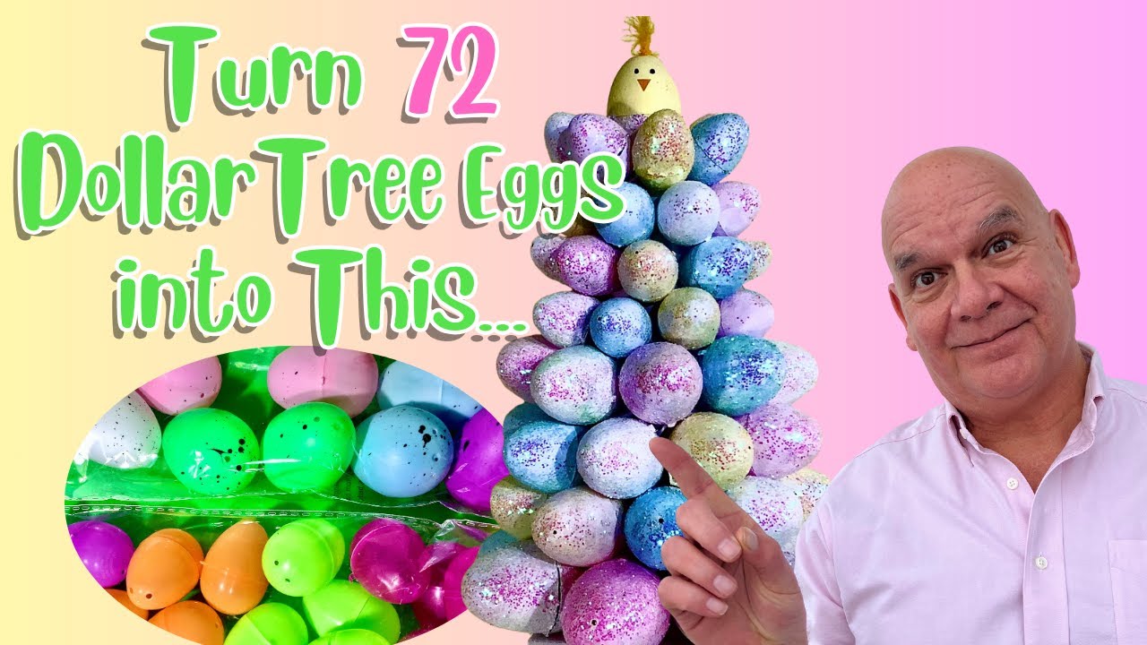 Easter  Egg Topiary Tree - using Dollar Tree Plastic Eggs