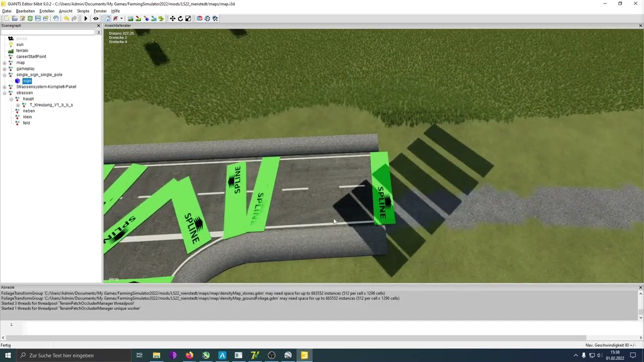 2.2.1 Eigene Straßen bauen mit dem Spline Street Constructor | Modding Tutorial LS 22