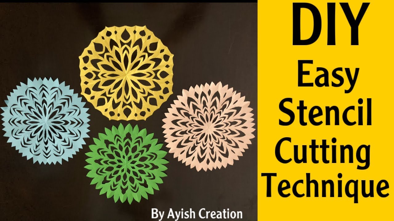 DIY Stencil Art/ DIY Mandala Paper Stencil /DIY Paper Stencil /Easy Mandala Paper Cutting technique