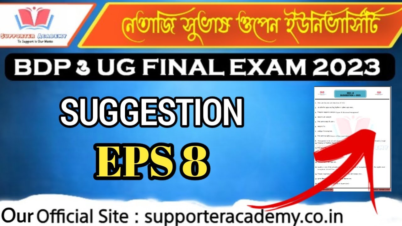 FINAL Exam Suggestion 2023/ BDP EPS 8