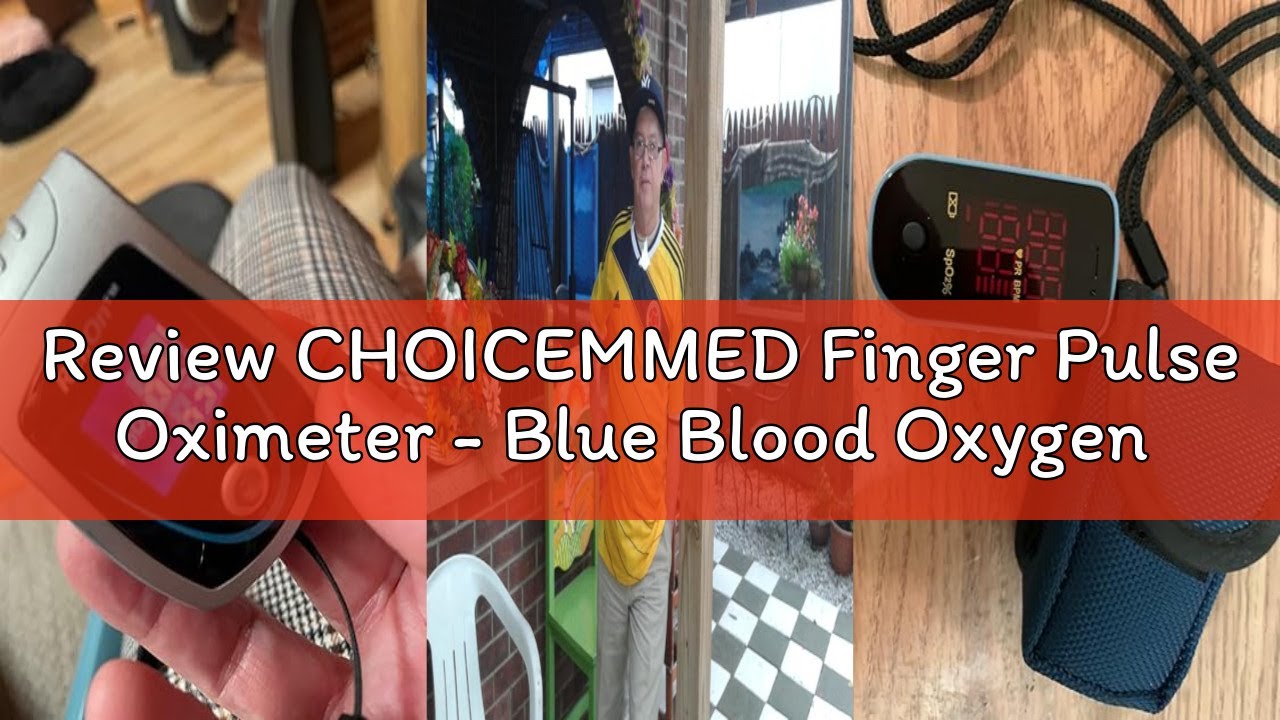 Review CHOICEMMED Finger Pulse Oximeter - Blue Blood Oxygen Monitor with Batteries - Portable O2 Sat