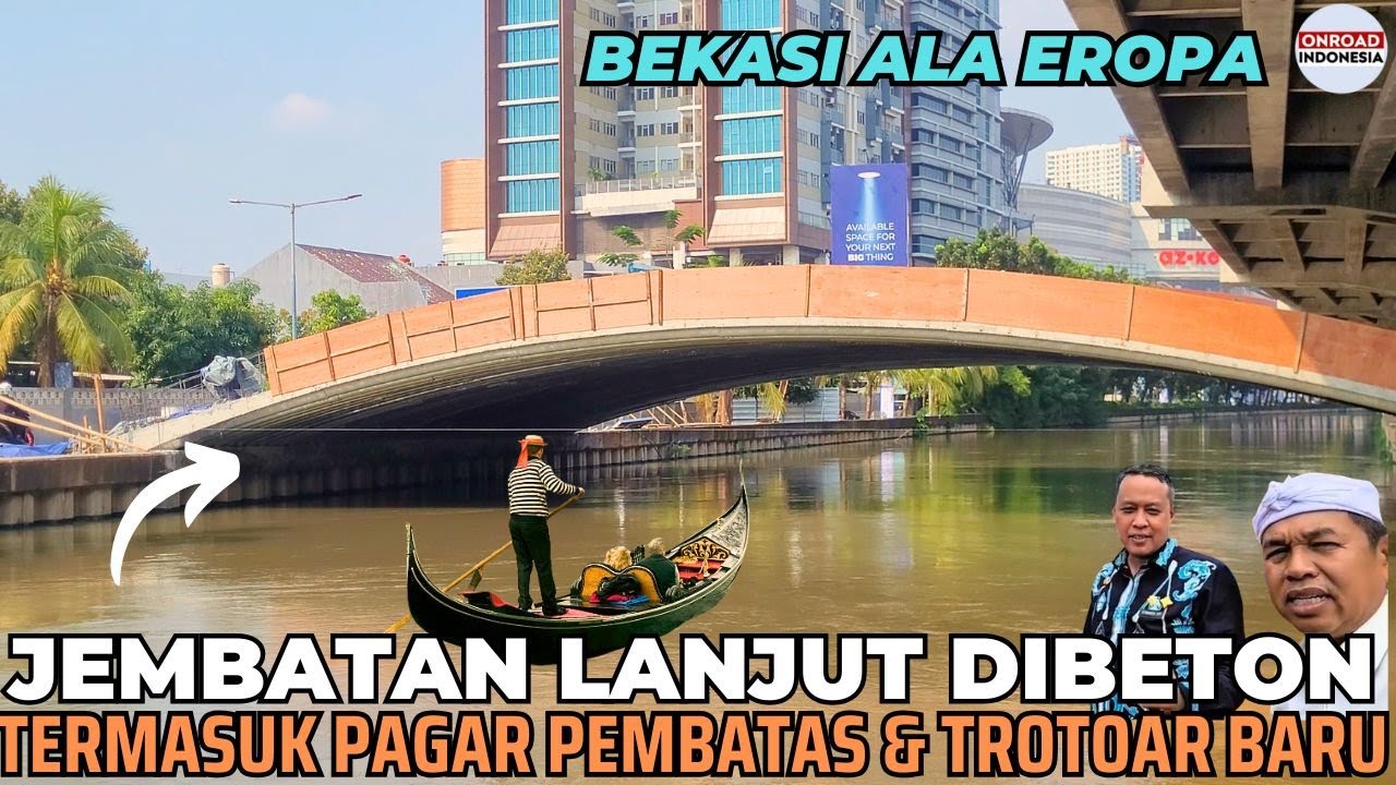 BEKASI ala EROPA (KDM) !! Jembatan LENGKUNG KALIMALANG LANJUT BETON SISI TENGAH & ADA TROTOAR BARU